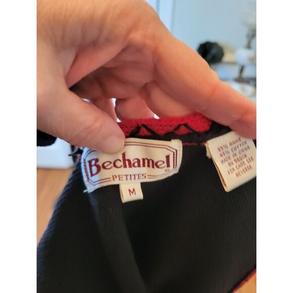 Vintage 90s/Y2K Black Christmas Tree Vest Beaded Bows MP Glam Retro Festive - Picture 8 of 8